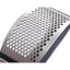 Presa usturoi manuala, din inox, cu maner ergonomic, sita curbata, negru/argintiu
