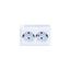 Priza dubla 16A 250V, culoare alba, dimensiuni compacte 100x65x40 mm