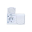 Priza dubla alba cu capac, 16A/250V, grad de protectie IP44