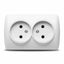 Priza dubla aplicata cu 2 locasuri, 16A, 250V, culoare alba