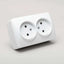 Priza dubla aplicata cu 2 locasuri, 16A, 250V, culoare alba