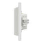 Priza dubla incastrata 16A, 230V, alb, montaj pe perete, Schuko