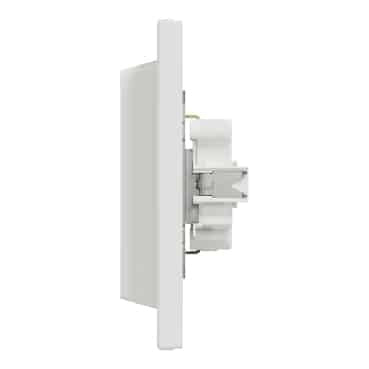Priza dubla incastrata 16A, 230V, alb, montaj pe perete, Schuko