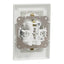 Priza dubla incastrata 16A, 230V, alb, montaj pe perete, Schuko