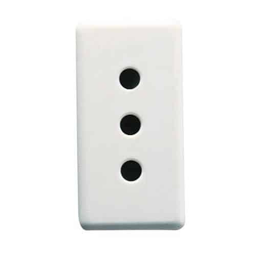 Priza electrica 10A 2P+E tip Italia, alba, compatibila standard italian