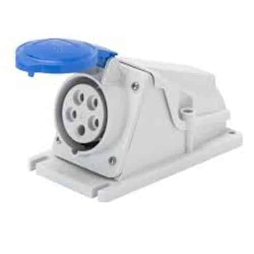 Priza fixa industriala IP44 2P+E 16A 230V cu montaj fix 90°