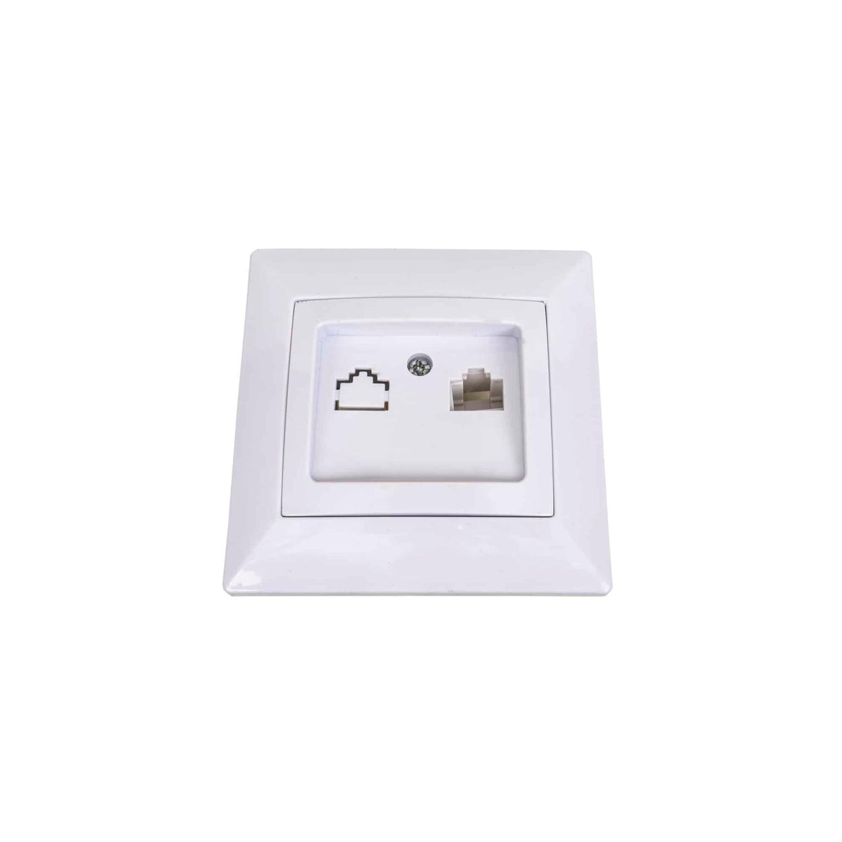 Priza pentru internet, dimensiuni 80x80x35 mm, culoare alb
