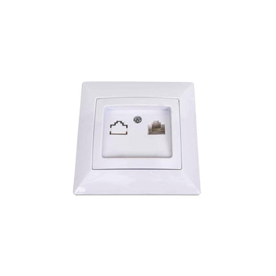Priza pentru internet, dimensiuni 80x80x35 mm, culoare alb