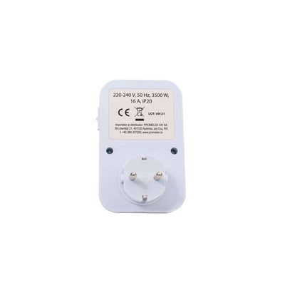 Priza programabila mecanic 3500W, 24h, 16A, interval 15 minute, culoare alba