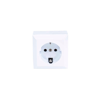 Priza simpla 16A, 250V, culoare alb, dimensiuni 65x65x40 mm