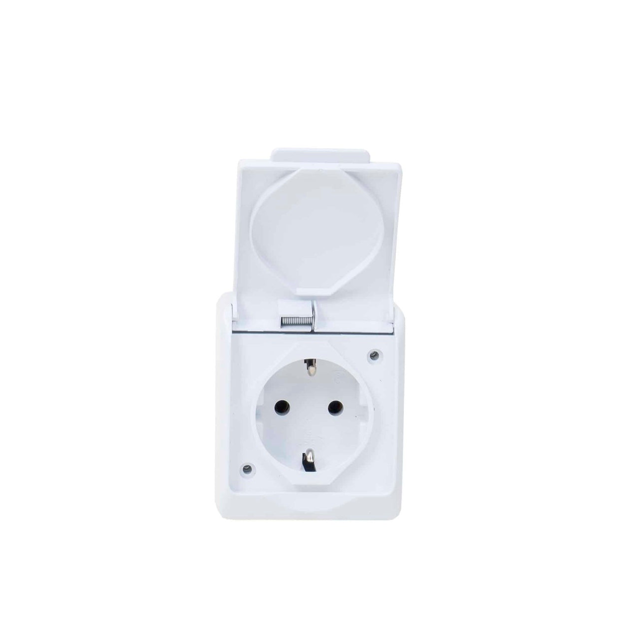Priza simpla alba cu capac, 16A/250V, protectie IP44