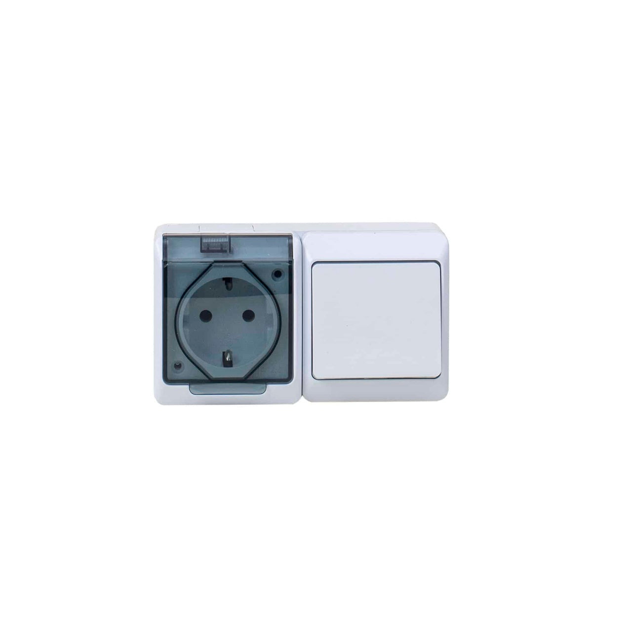 Priza simpla cu capac transparent si intrerupator 16A/250V, IP44