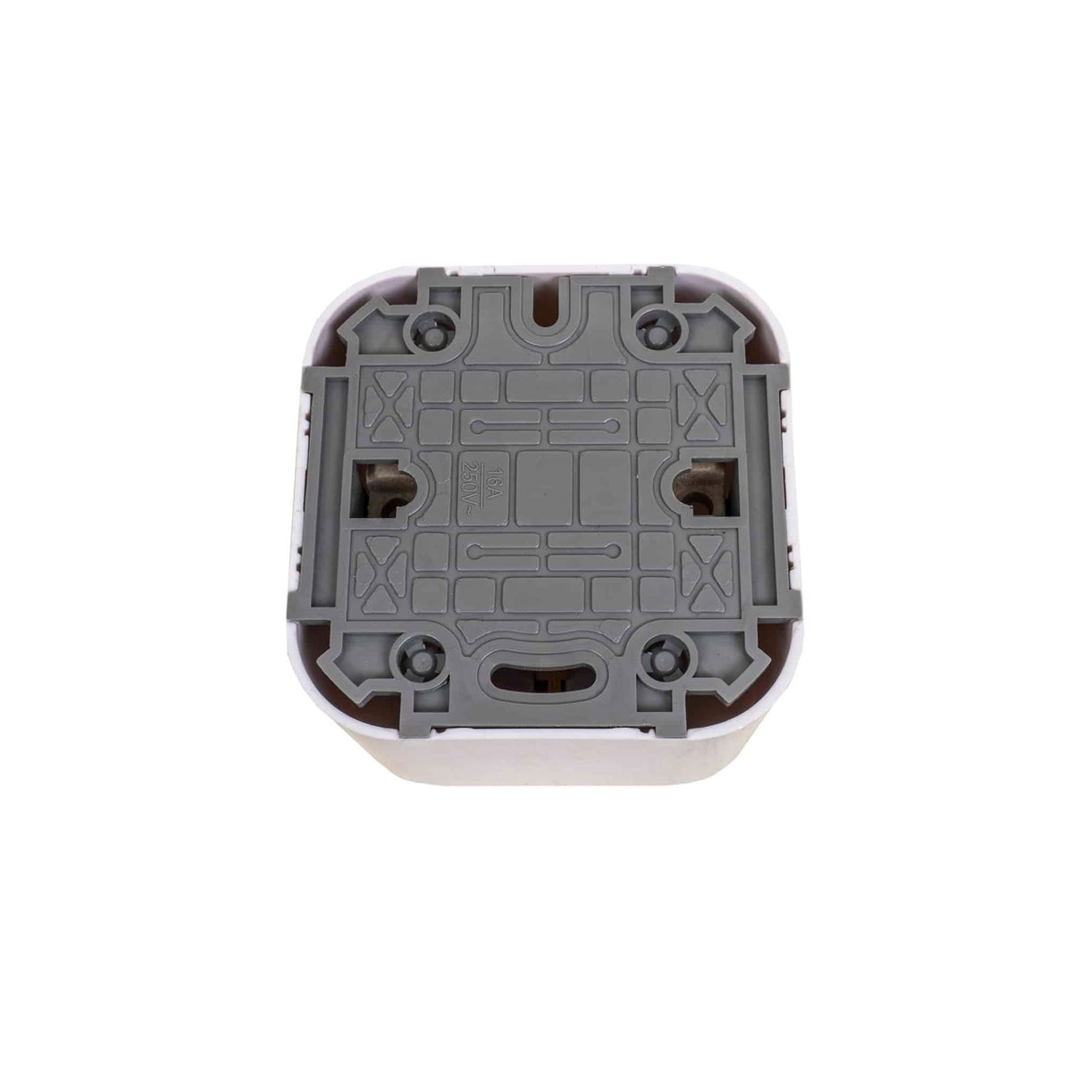Priza simpla SCHUKO 16A, 250V, culoare alb, dimensiuni 65x65x40 mm