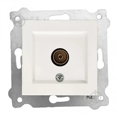 Priza TV incastrata alb, dimensiuni 7.5x7.5 cm