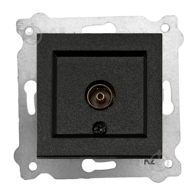Priza TV incastrata neagra, dimensiuni 7.5x7.5 cm