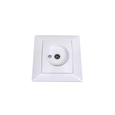 Priza TV simpla, alb, dimensiuni 80x80x35 mm