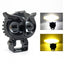 Proiector auto/moto, tip bufnita, cu 2 faze lumina, alba sau galbena, putere 30W, din metal, rezistenta la socuri, negru