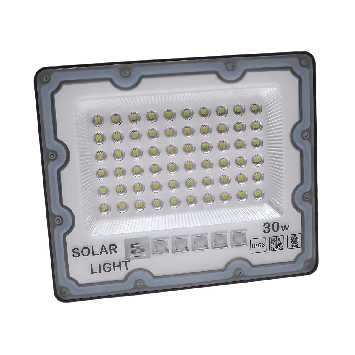 Proiector cu panou solar 30W, doua corpuri iluminat, rezistent pentru exterior