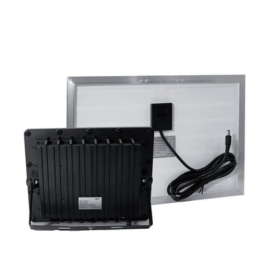 Proiector exterior cu panou solar 100W, doua corpuri de iluminat, rezistent la intemperii