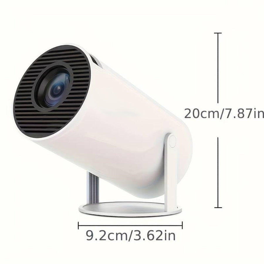 Proiector inteligent portabil HY300, unghi de proiectie reglabil, 1080p, Alb