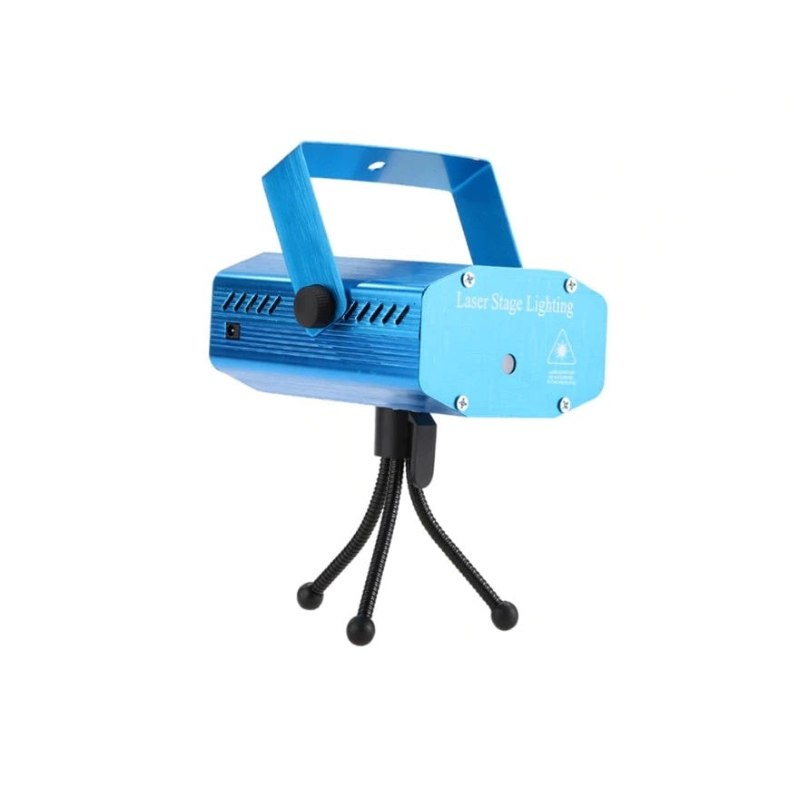 Proiector Laser eOptima® XY-HS-03, 6 proiectii, Mod Strobo, Ajustare Viteza, Joc Lumini Interior, Activare la Sunet, Albastru