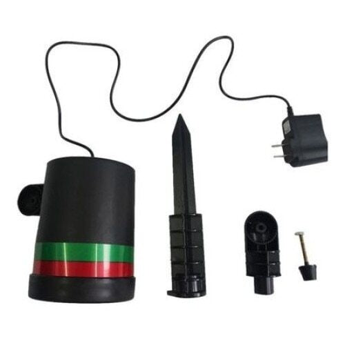 Proiector laser pentru exterior cu lumini rosii si verzi Deliny®, Efecte Lumina 3D, Rezistent La Temperaturi Scazute, Carcasa Negra
