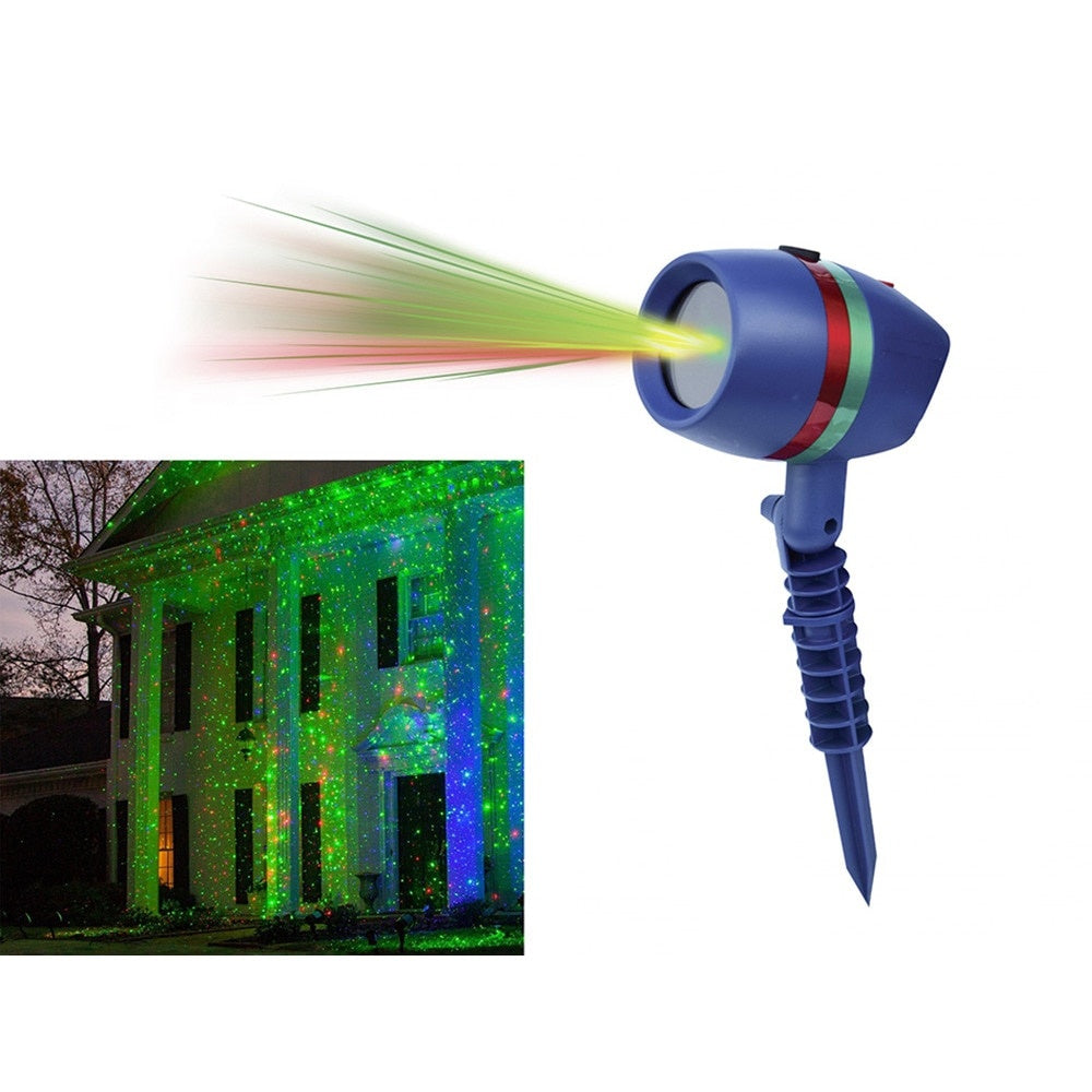 Proiector Laser Star Shower TNS, 8 Seturi de Lumini, Efect 3D Holografic, Casa si Gradina, Static si Miscator, Interior/Exterior, 70-100m2, Albastru