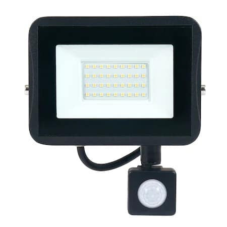 Proiector LED 100W, 11700lm, 6400K, IP65, cu senzor de miscare, negru