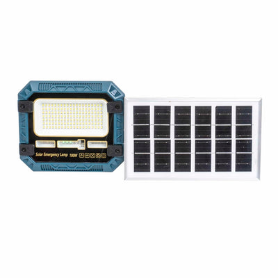 Proiector LED 100W cu incarcare solara si panou separat, telecomanda, IP66