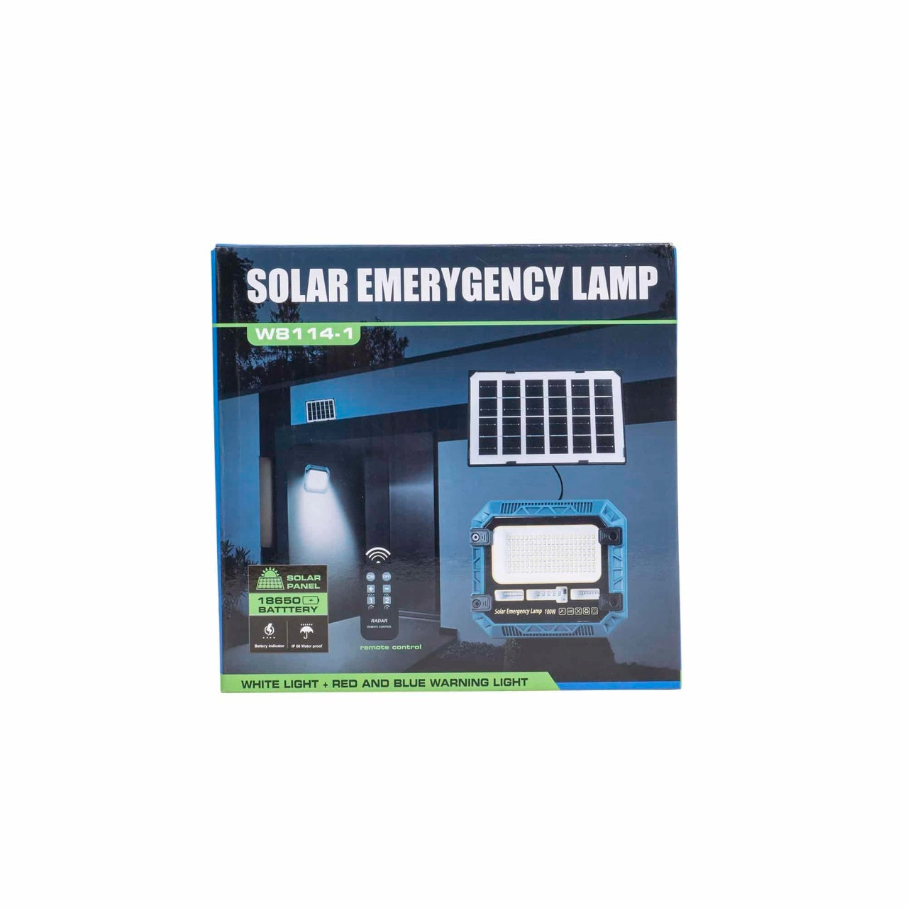 Proiector LED 100W cu incarcare solara si panou separat, telecomanda, IP66