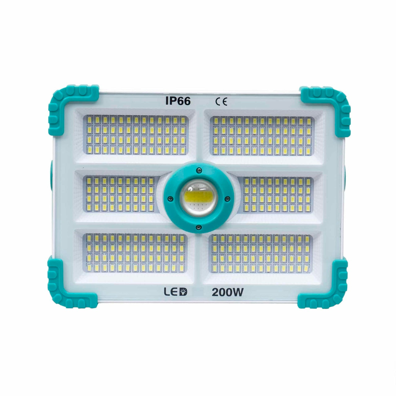 Proiector LED 200W cu incarcare solara si USB, 280 LED-uri, panou incorporabil