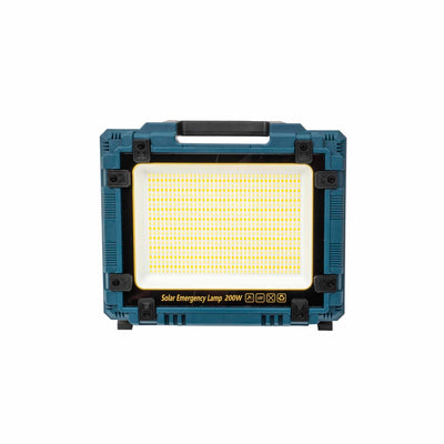 Proiector LED 200W cu incarcare solara si USB, panou incorporabil si detasabil