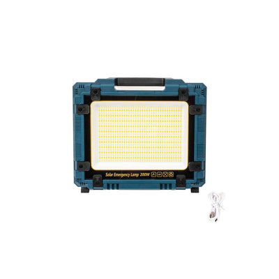 Proiector LED 200W cu incarcare solara si USB, panou incorporabil si detasabil