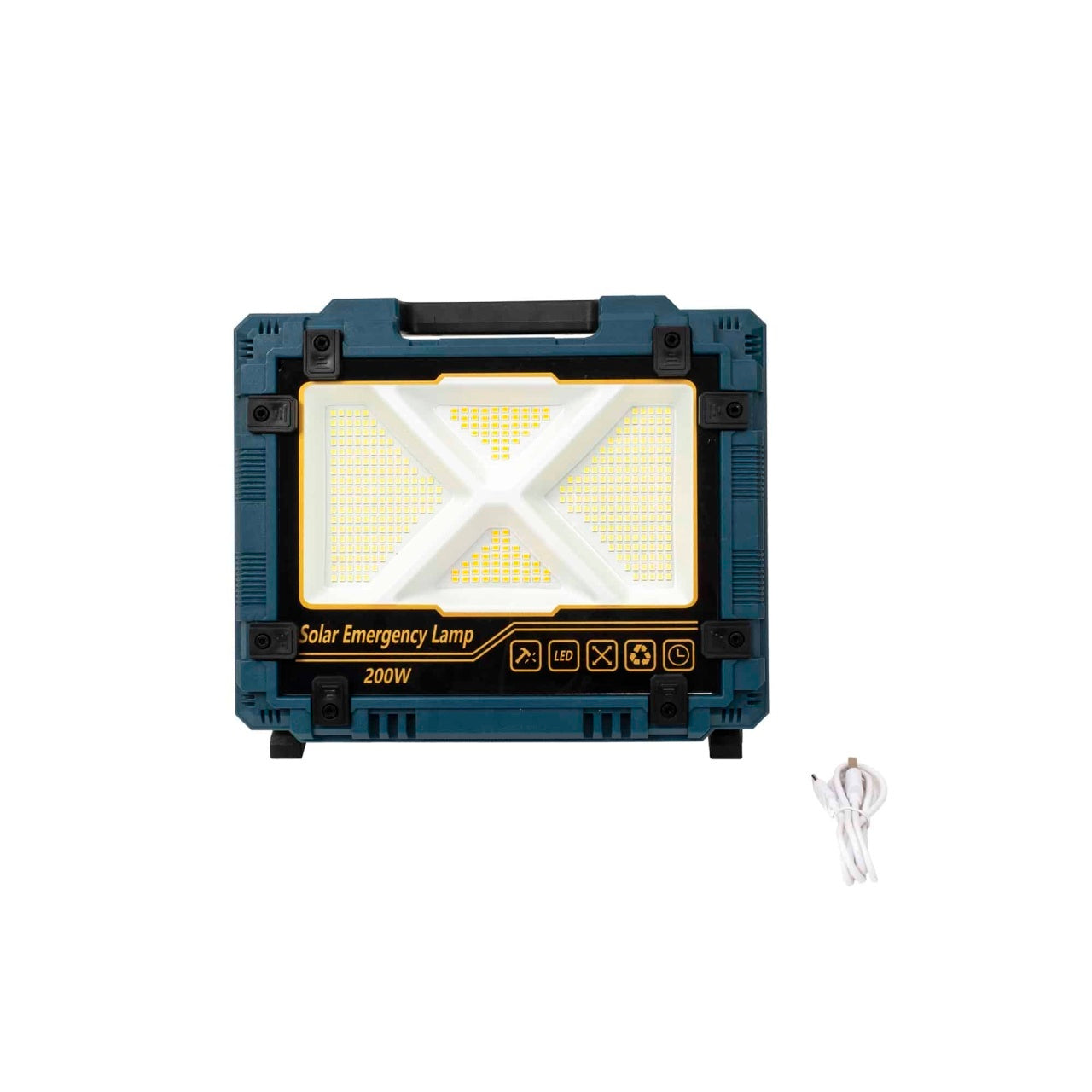 Proiector LED 200W cu incarcare solara si USB, panou solar detasabil