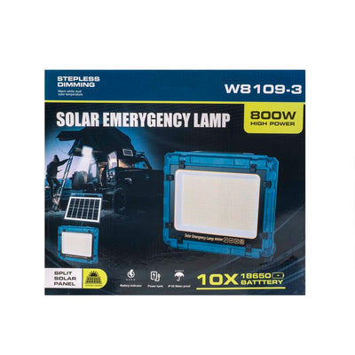 Proiector LED 800W cu incarcare solara si USB, panou detasabil si incorporabil