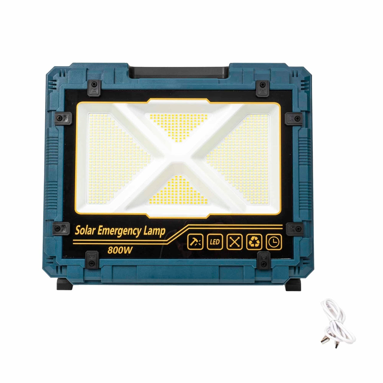 Proiector LED 800W cu incarcare solara si USB, panou detasabil si incorporabil