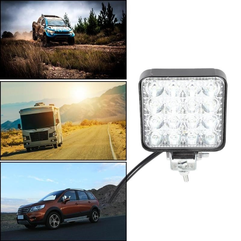 Proiector LED auto offroad 48W, LVT, 16 LED-uri halogen, 10-30V, carcasa aluminiu, IP67