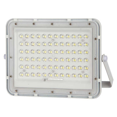 Proiector LED cu incarcare solara, 15W, 1200lm, lumina rece, 6400K, telecomanda, maner de transport, gri