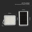 Proiector LED cu incarcare solara, 15W, 1200lm, lumina rece, 6400K, telecomanda, maner de transport, gri
