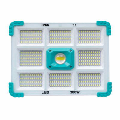Proiector LED cu incarcare solara, 300W, 374 LED-uri, telecomanda, IP66