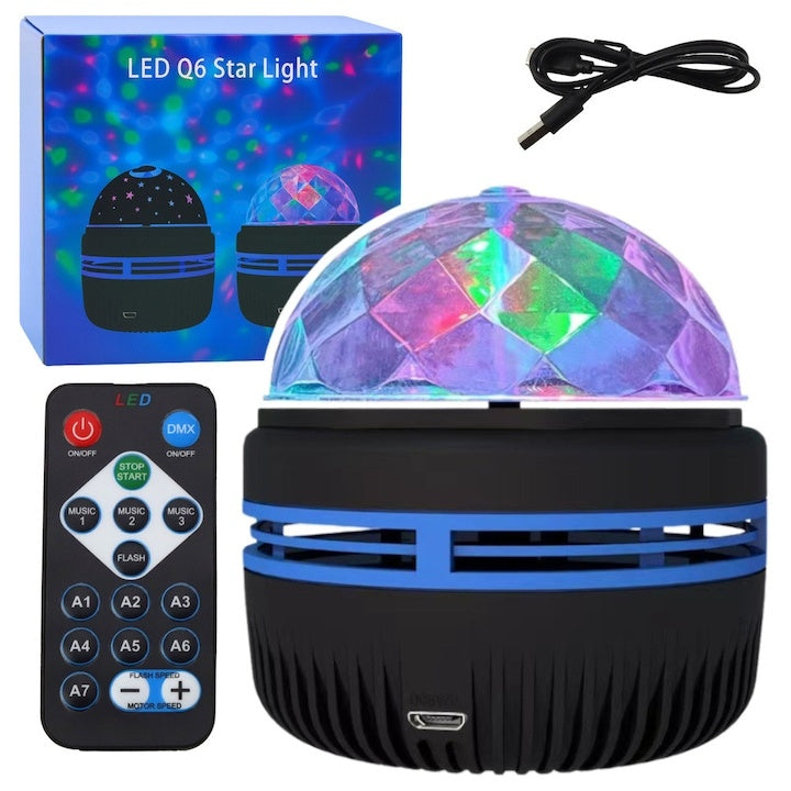 Proiector LED, lampa de noapte decorativa, efecte luminoase RGB, 7.9x9.6cm