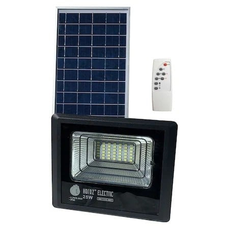 Proiector LED solar 25W, 465lm, 6400K, IP65, cu telecomanda si panou solar 12W
