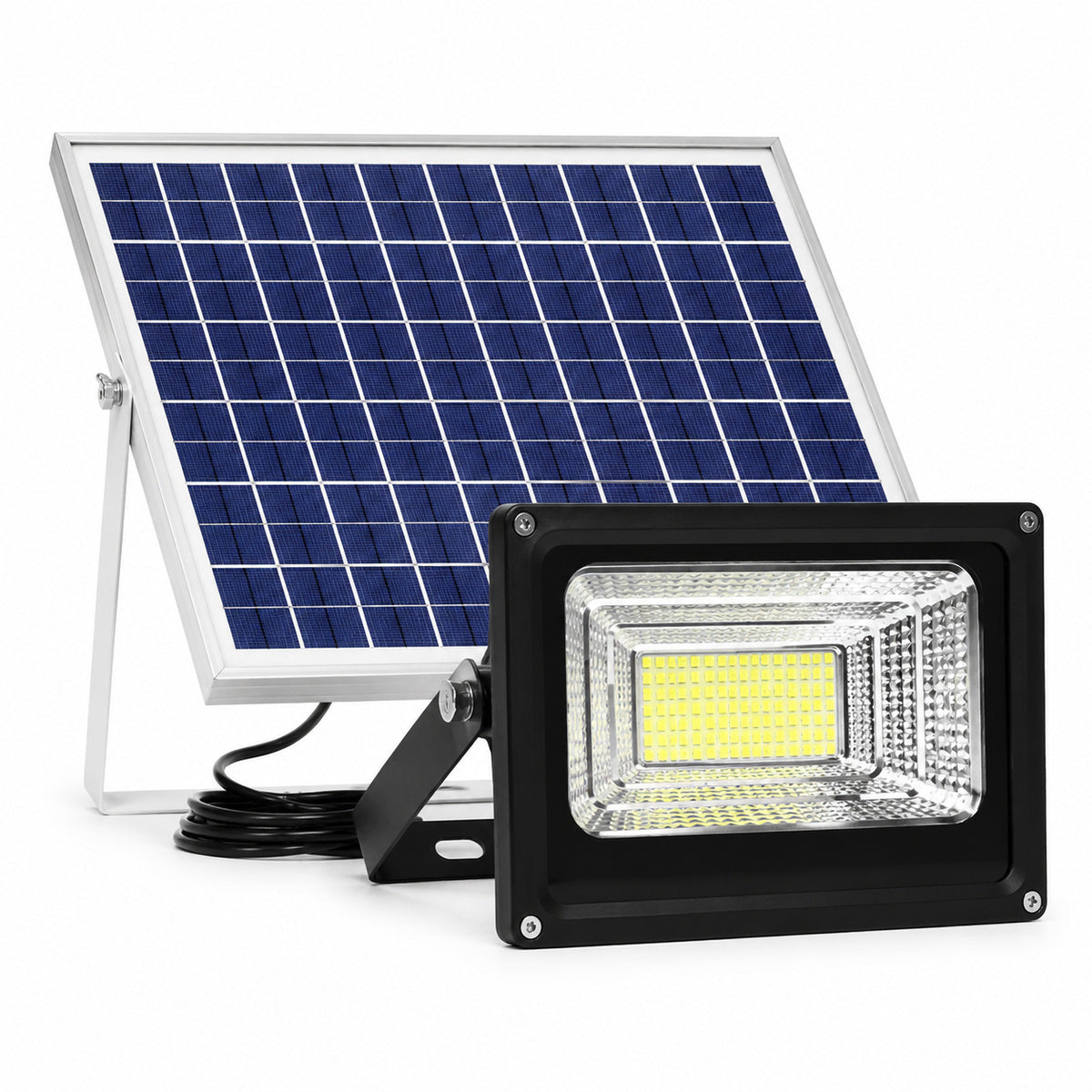 Proiector LED Solar pentru Exterior cu Panou Separat și Telecomandă, Negru – imagine principală