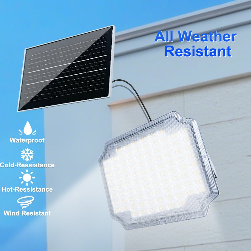 Proiector lumina solar, portabil, cu maner de transport/agatare, iluminat LED, IP65, 3 tonuri de lumina, gri