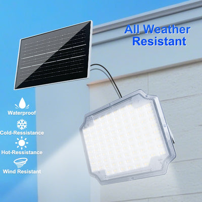 Proiector lumina solar, portabil, cu maner de transport/agatare, iluminat LED, IP65, 3 tonuri de lumina, gri