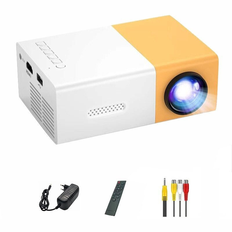 Proiector mini LED portabil, 1080P, HDMI, USB, set cu telecomanda, 800x480cm