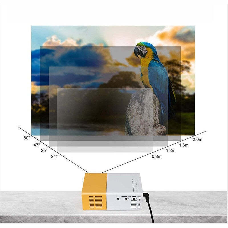 Proiector mini LED portabil, 1080P, HDMI, USB, set cu telecomanda, 800x480cm