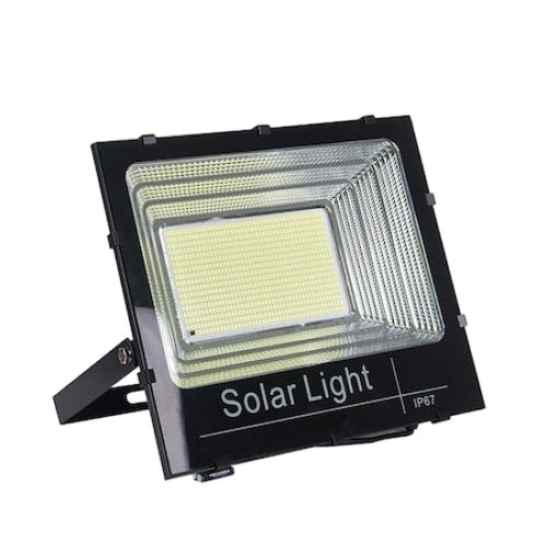 Proiector solar FOXMAG24, 300W, lumina rece, rezistenta la apa, cu telecomanda, 780 LED-uri, negru