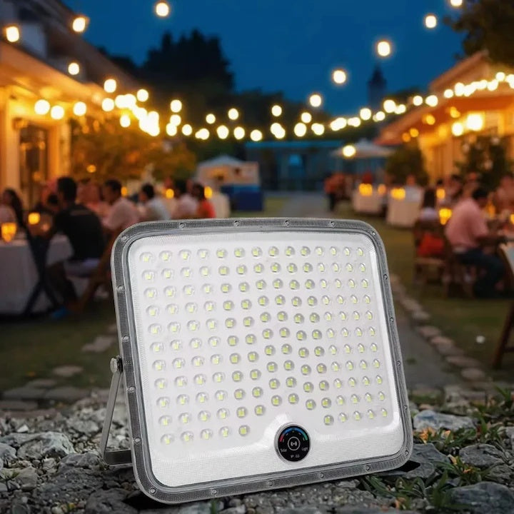 Proiector Solar LED Exterior, 400W, IP65, cu Panou Separat, cu Senzor de Mișcare