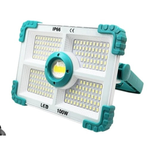 Proiector solar, putere 100W, cu 188 LED-uri, unghi de iluminare 180 grade, 4 moduri de iluminare, gri/verde